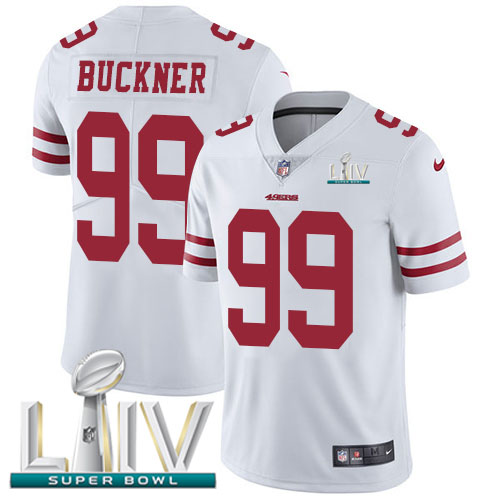 Personalized 49ers #99 DeForest Buckner White Super Bowl LIV 2020 Men’s Stitched NFL Untouchable Limited Jersey