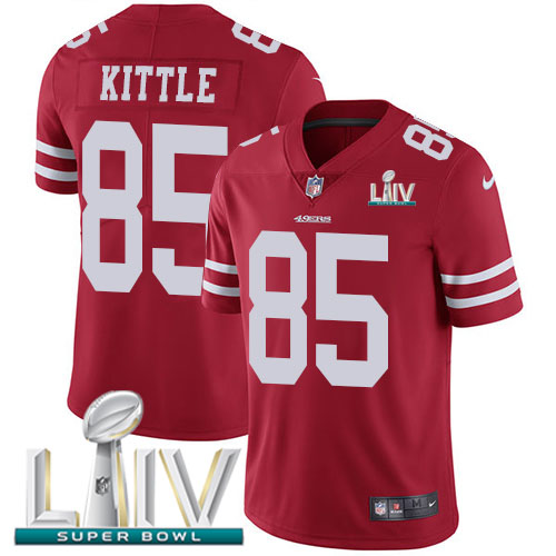 Personalized 49ers #85 George Kittle Red Super Bowl LIV 2020 Team Color Men’s Stitched NFL Untouchable Limited Jersey