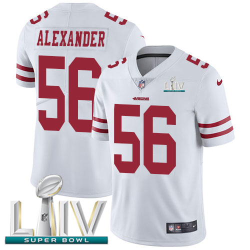 Personalized 49ers #56 Kwon Alexander White Super Bowl LIV 2020 Men’s Stitched NFL Untouchable Limited Jersey