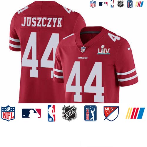 Personalized 49ers #44 Kyle Juszczyk Red Super Bowl LIV 2020 Team Color Men’s Stitched NFL Untouchable Limited Jersey