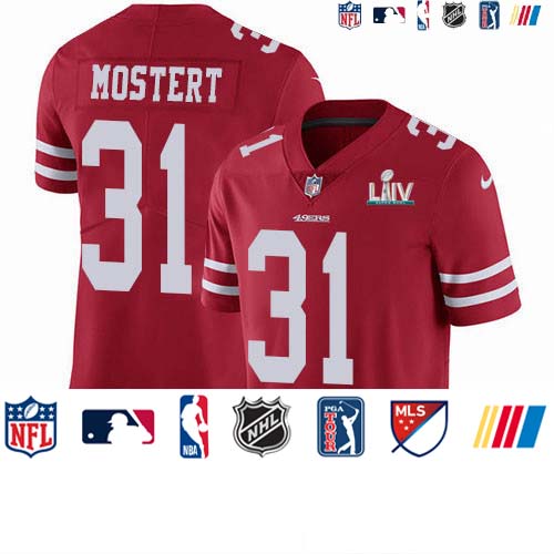 Personalized 49ers #31 Raheem Mostert Red Super Bowl LIV 2020 Team Color Men’s Stitched NFL Untouchable Limited Jersey