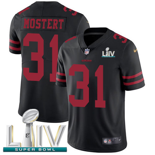 Personalized 49ers #31 Raheem Mostert Black Super Bowl LIV 2020 Alternate Men’s Stitched NFL Untouchable Limited Jersey