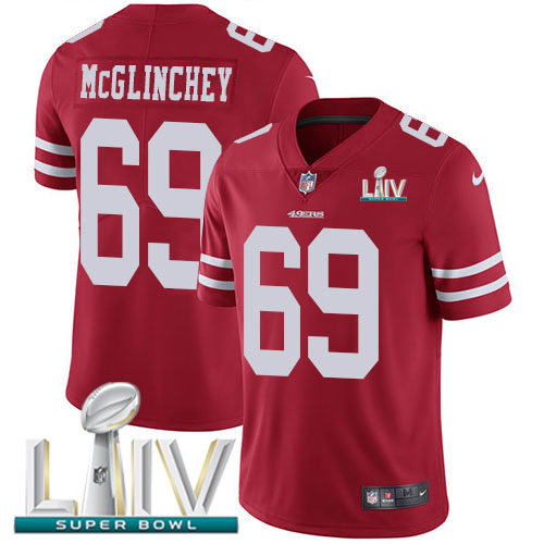 Personalized 49ers #69 Mike McGlinchey Red Super Bowl LIV 2020 Team Color Men’s Stitched NFL Untouchable Limited Jersey
