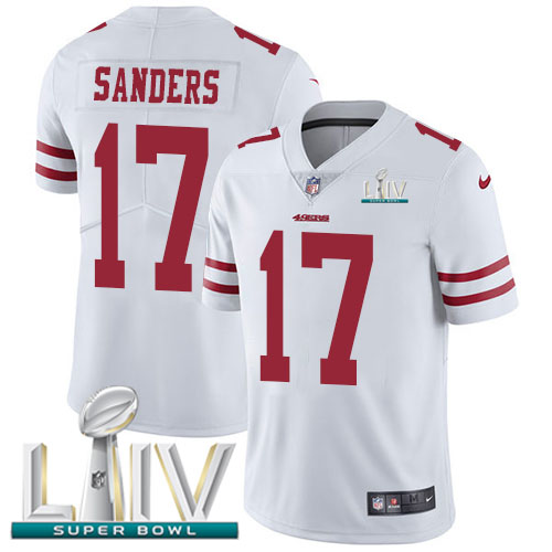 Personalized 49ers #17 Emmanuel Sanders White Super Bowl LIV 2020 Men’s Stitched NFL Untouchable Limited Jersey