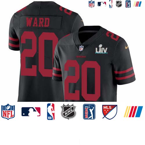 Personalized 49ers #20 Jimmie Ward Black Super Bowl LIV 2020 Alternate Men’s Stitched NFL Untouchable Limited Jersey