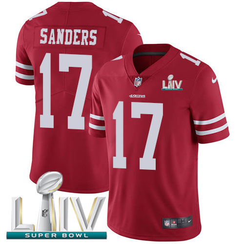 Personalized 49ers #17 Emmanuel Sanders Red Super Bowl LIV 2020 Team Color Men’s Stitched NFL Untouchable Limited Jersey