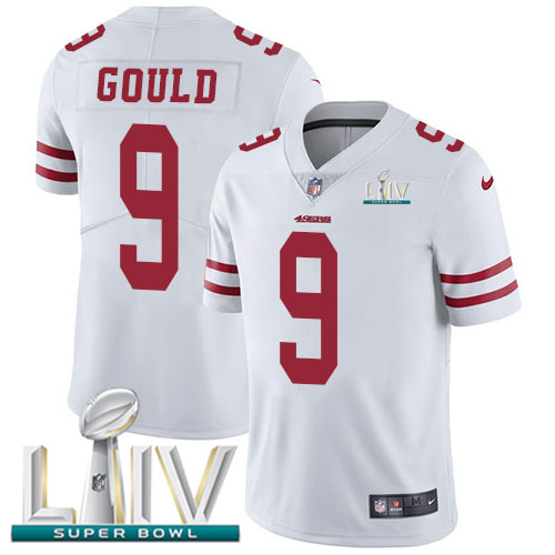 Personalized 49ers #9 Robbie Gould White Super Bowl LIV 2020 Men’s Stitched NFL Untouchable Limited Jersey