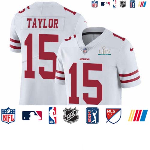 Personalized 49ers #15 Trent Taylor White Super Bowl LIV 2020 Men’s Stitched NFL Untouchable Limited Jersey