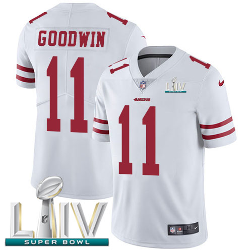 Personalized 49ers #11 Marquise Goodwin White Super Bowl LIV 2020 Men’s Stitched NFL Untouchable Limited Jersey