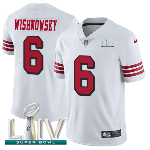 Personalized 49ers #6 Mitch Wishnowsky White Super Bowl LIV 2020 Rush Men’s Stitched NFL Untouchable Limited Jersey