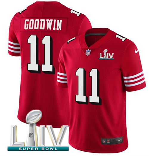 Personalized 49ers #11 Marquise Goodwin Red Super Bowl LIV 2020 Team Color Men’s Stitched NFL Untouchable Limited II Jersey