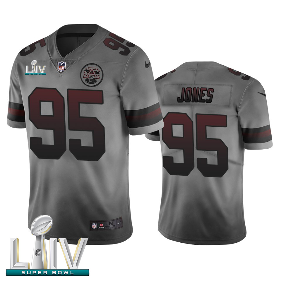 Personalized Kansas City Chiefs #95 Chris Jones Smoky Gray Super Bowl LIV 2020 Men’s Limited City Edition NFL Jersey