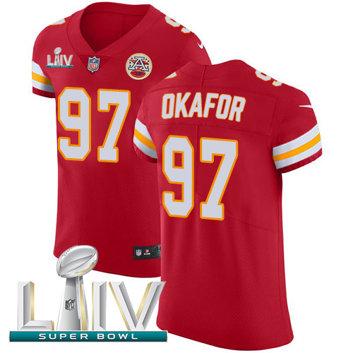 Personalized Chiefs #97 Alex Okafor Red Super Bowl LIV 2020 Team Color Men’s Stitched NFL Untouchable Elite Jersey