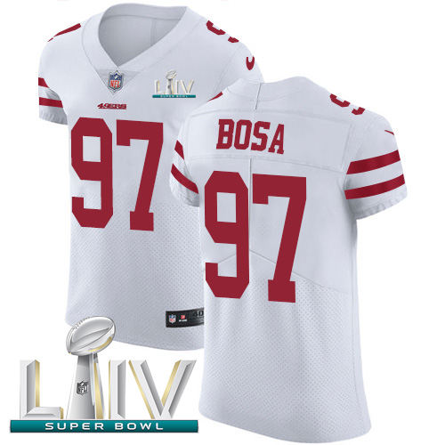 Personalized 49ers #97 Nick Bosa White Super Bowl LIV 2020 Men’s Stitched NFL Untouchable Elite Jersey