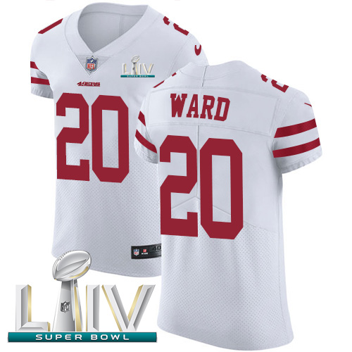 Personalized 49ers #20 Jimmie Ward White Super Bowl LIV 2020 Men’s Stitched NFL Untouchable Elite Jersey