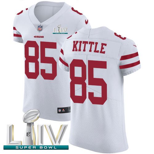 Personalized 49ers #85 George Kittle White Super Bowl LIV 2020 Men’s Stitched NFL Untouchable Elite Jersey