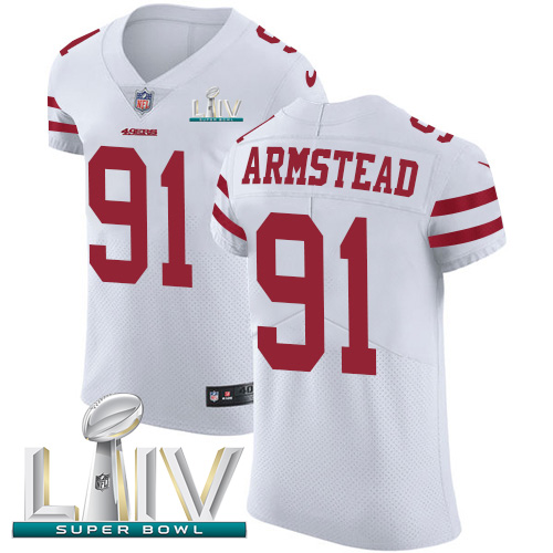 Personalized 49ers #91 Arik Armstead White Super Bowl LIV 2020 Men’s Stitched NFL Untouchable Elite Jersey