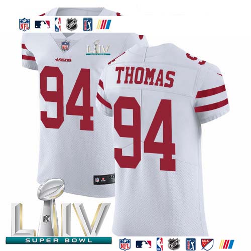 Personalized 49ers #94 Solomon Thomas White Super Bowl LIV 2020 Men’s Stitched NFL Untouchable Elite Jersey
