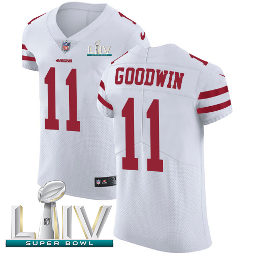 Personalized 49ers #11 Marquise Goodwin White Super Bowl LIV 2020 Men’s Stitched NFL Untouchable Elite Jersey