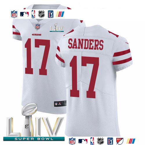Personalized 49ers #17 Emmanuel Sanders White Super Bowl LIV 2020 Men’s Stitched NFL Untouchable Elite Jersey