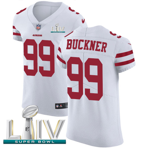 Personalized 49ers #99 DeForest Buckner White Super Bowl LIV 2020 Men’s Stitched NFL Untouchable Elite Jersey