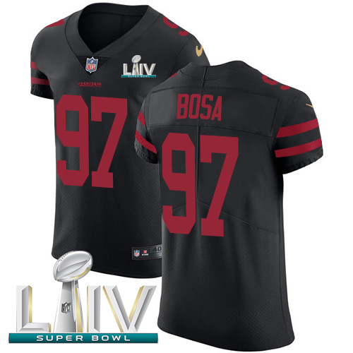 Personalized 49ers #97 Nick Bosa Black Super Bowl LIV 2020 Alternate Men’s Stitched NFL Untouchable Elite Jersey