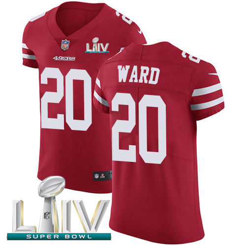 Personalized 49ers #20 Jimmie Ward Red Super Bowl LIV 2020 Team Color Men’s Stitched NFL Untouchable Elite Jersey