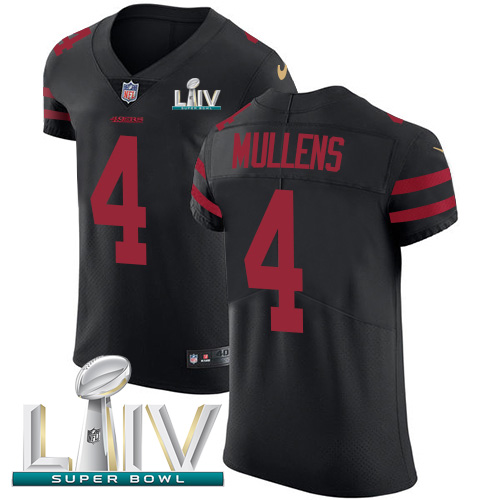 Personalized 49ers #4 Nick Mullens Black Super Bowl LIV 2020 Alternate Men’s Stitched NFL Untouchable Elite Jersey