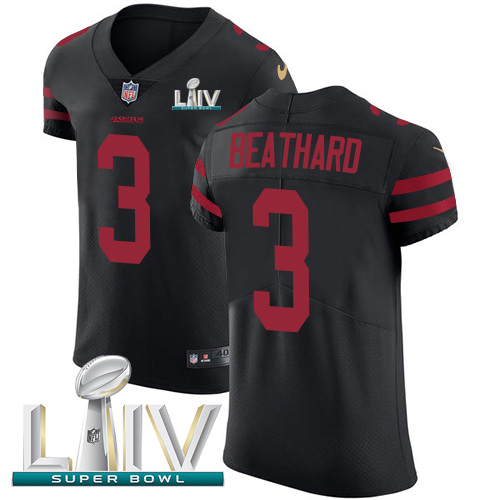 Personalized 49ers #3 C.J. Beathard Black Super Bowl LIV 2020 Alternate Men’s Stitched NFL Untouchable Elite Jersey
