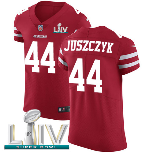 Personalized 49ers #44 Kyle Juszczyk Red Super Bowl LIV 2020 Team Color Men’s Stitched NFL Untouchable Elite Jersey