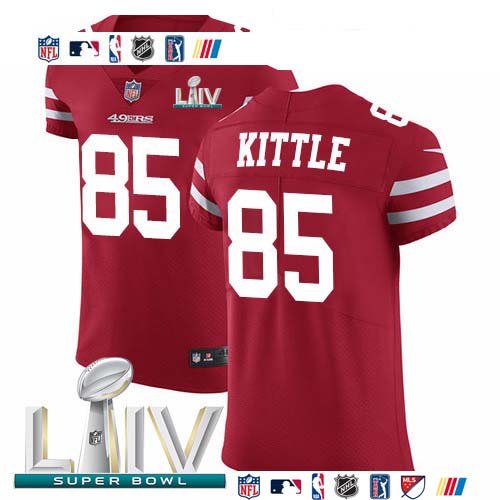 Personalized 49ers #85 George Kittle Red Super Bowl LIV 2020 Team Color Men’s Stitched NFL Untouchable Elite Jersey