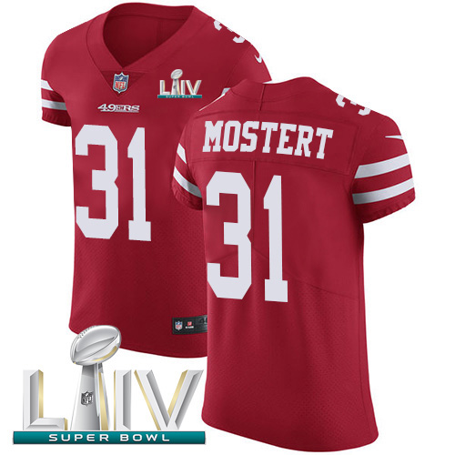 Personalized 49ers #31 Raheem Mostert Red Super Bowl LIV 2020 Team Color Men’s Stitched NFL Untouchable Elite Jersey