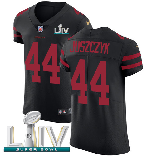 Personalized 49ers #44 Kyle Juszczyk Black Super Bowl LIV 2020 Alternate Men’s Stitched NFL Untouchable Elite Jersey