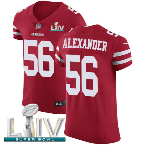 Personalized 49ers #56 Kwon Alexander Red Super Bowl LIV 2020 Team Color Men’s Stitched NFL Untouchable Elite Jersey