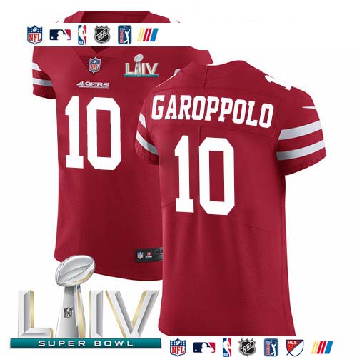 Personalized 49ers #10 Jimmy Garoppolo Red Super Bowl LIV 2020 Team Color Men’s Stitched NFL Untouchable Elite Jersey
