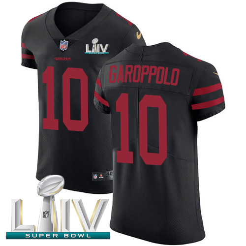 Personalized 49ers #10 Jimmy Garoppolo Black Super Bowl LIV 2020 Alternate Men’s Stitched NFL Untouchable Elite Jersey