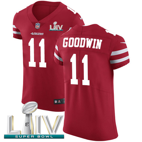 Personalized 49ers #11 Marquise Goodwin Red Super Bowl LIV 2020 Team Color Men’s Stitched NFL Untouchable Elite Jersey