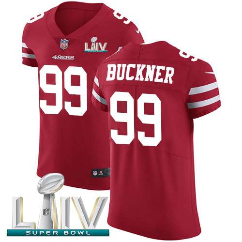 Personalized 49ers #99 DeForest Buckner Red Super Bowl LIV 2020 Team Color Men’s Stitched NFL Untouchable Elite Jersey