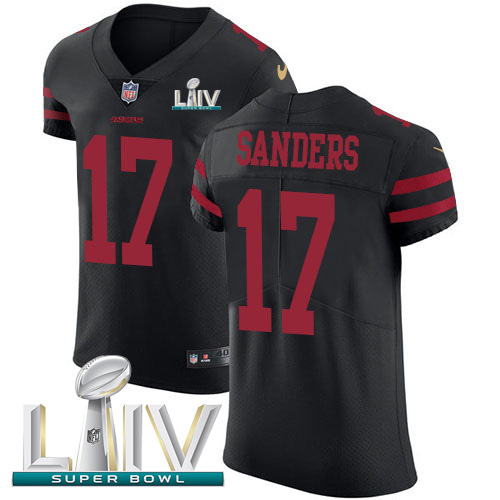 Personalized 49ers #17 Emmanuel Sanders Black Super Bowl LIV 2020 Alternate Men’s Stitched NFL Untouchable Elite Jersey