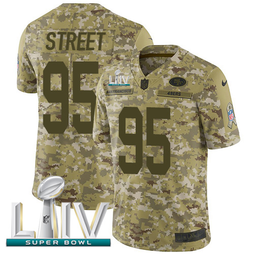 Personalized 49ers #95 Kentavius Street Camo Super Bowl LIV 2020 Men’s Stitched NFL Limited 2018 Salute To Service Jersey