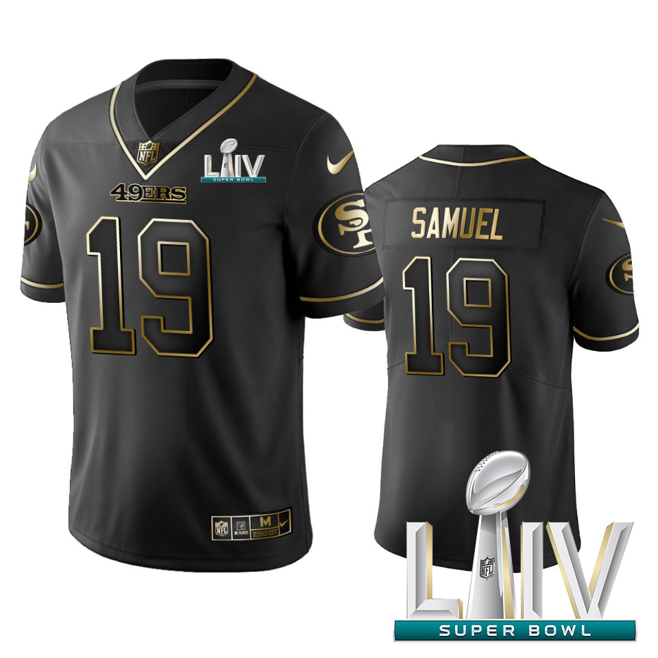 Personalized 49ers #19 Deebo Samuel Black Golden Super Bowl LIV 2020 Limited Edition Stitched NFL Jersey