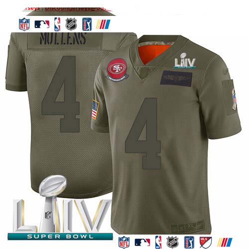Personalized 49ers #4 Nick Mullens Camo Super Bowl LIV 2020 Men’s Stitched NFL Limited 2019 Salute To Service Jersey