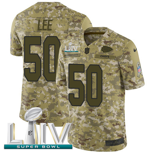 Personalized Chiefs #50 Darron Lee Camo Super Bowl LIV 2020 Men’s Stitched NFL Limited 2018 Salute To Service Jersey