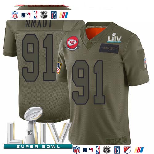 Personalized Chiefs #91 Derrick Nnadi Camo Super Bowl LIV 2020 Men’s Stitched NFL Limited 2019 Salute To Service Jersey