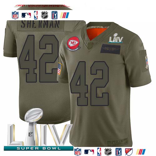 Personalized Chiefs #42 Anthony Sherman Camo Super Bowl LIV 2020 Men’s Stitched NFL Limited 2019 Salute To Service Jersey