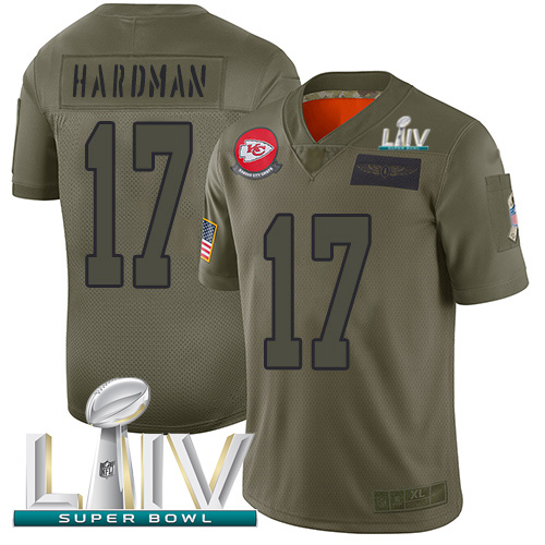 Personalized Chiefs #17 Mecole Hardman Camo Super Bowl LIV 2020 Men’s Stitched NFL Limited 2019 Salute To Service Jersey