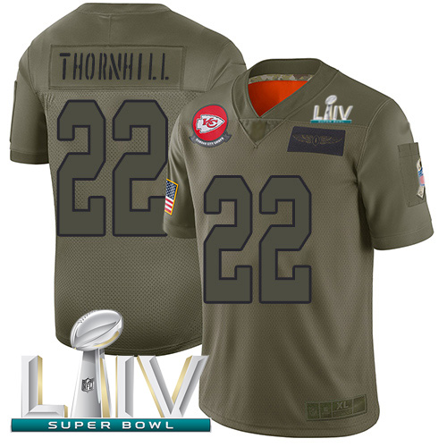 Personalized Chiefs #22 Juan Thornhill Camo Super Bowl LIV 2020 Men’s Stitched NFL Limited 2019 Salute To Service Jersey