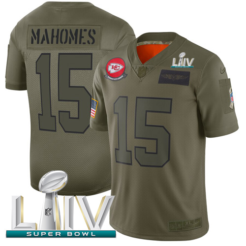 Personalized Chiefs #15 Patrick Mahomes Camo Super Bowl LIV 2020 Men’s Stitched NFL Limited 2019 Salute To Service Jersey