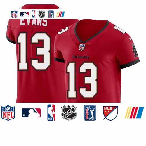 Personalized Tampa Bay Buccaneers #13 Mike Evans Men’s Red Elite Jersey