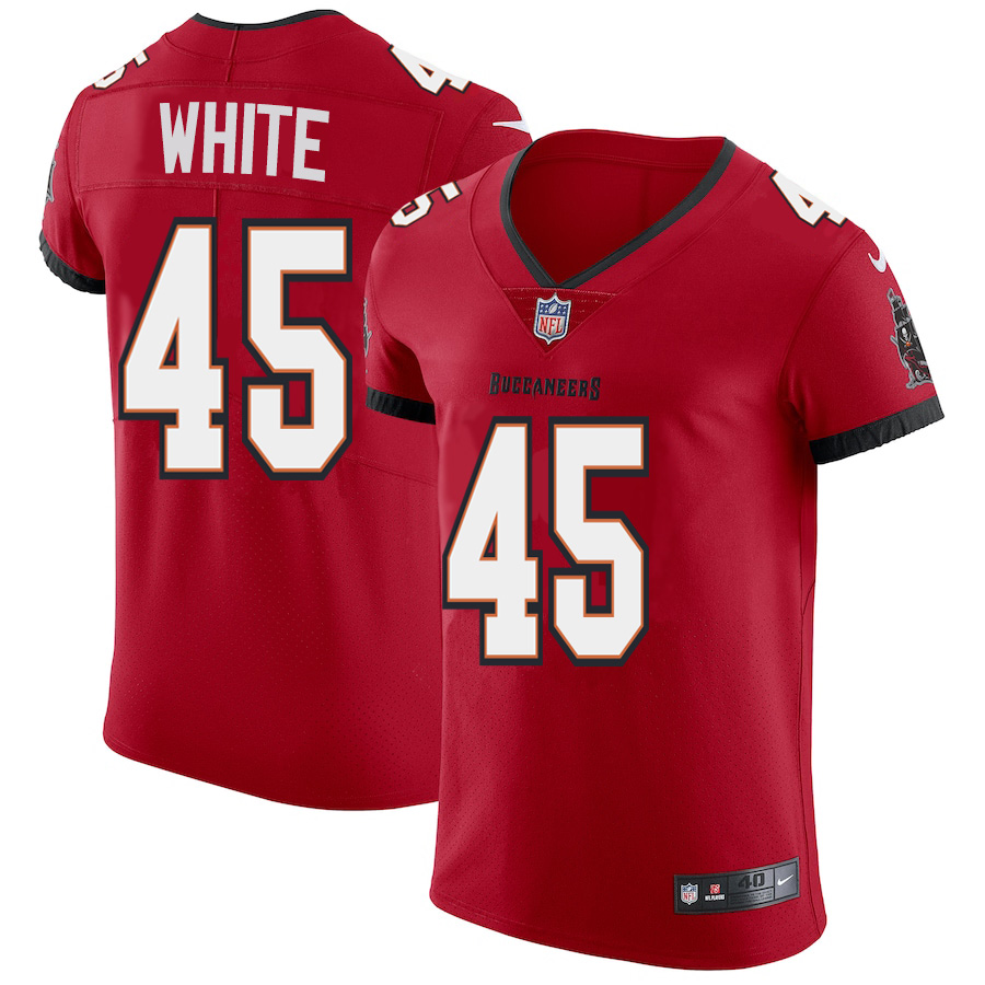 Personalized Tampa Bay Buccaneers #45 Devin White Men’s Red Elite Jersey